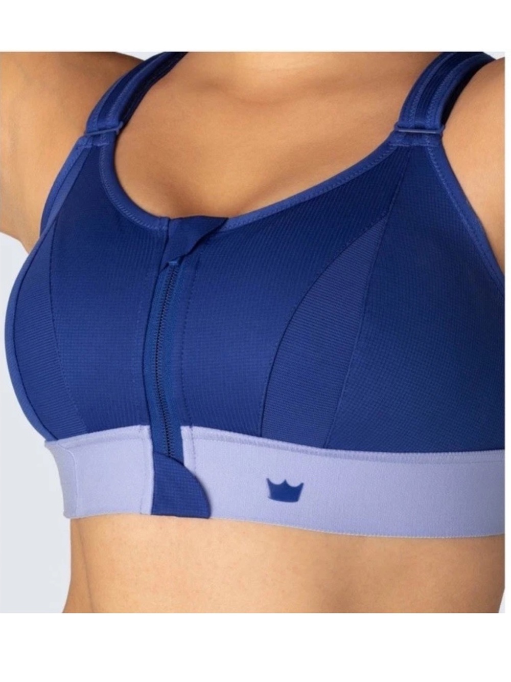 Shefit Ultimate High Impact Zip Front Sports Bra Blue Purple Size 3 Luxe